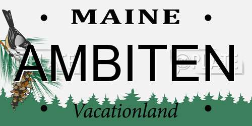 AMBITEN Maine License Plate