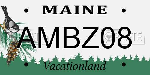 AMBZ08 Maine License Plate