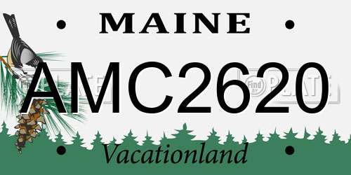 AMC2620 Maine License Plate