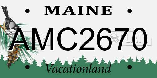 AMC2670 Maine License Plate