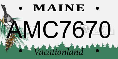 AMC7670 Maine License Plate