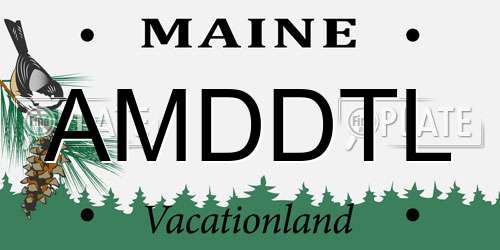 AMDDTL Maine License Plate