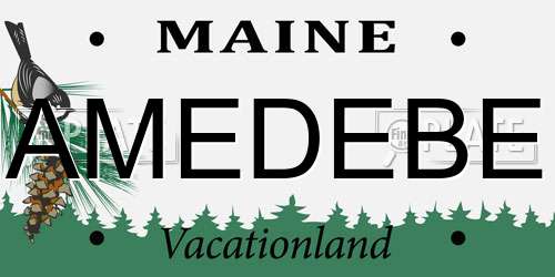 AMEDEBE Maine License Plate