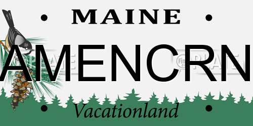 AMENCRN Maine License Plate