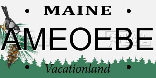 AMEOEBE Maine License Plate