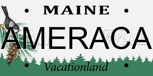 AMERACA Maine License Plate