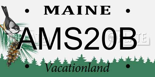 AMS20B Maine License Plate
