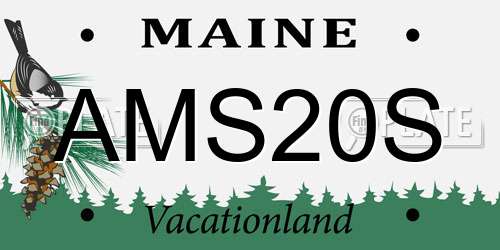 AMS20S Maine License Plate