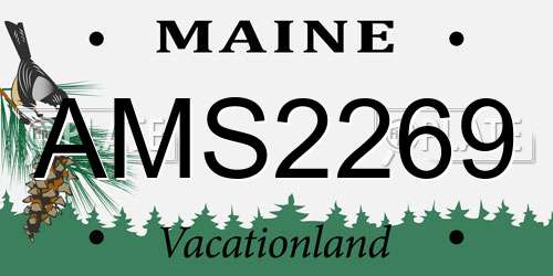 AMS2269 Maine License Plate
