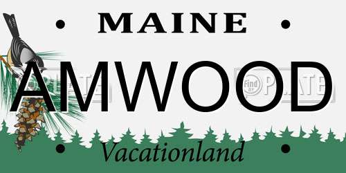 AMWOOD Maine License Plate