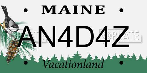 AN4D4Z Maine License Plate