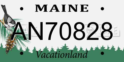 AN70828 Maine License Plate