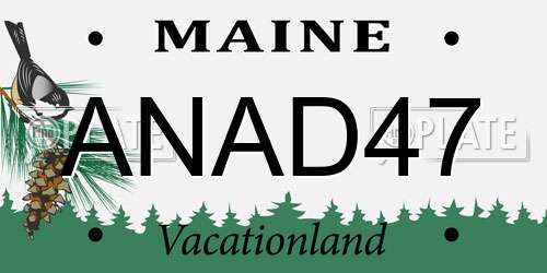 ANAD47 Maine License Plate
