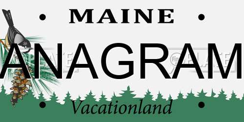 ANAGRAM Maine License Plate