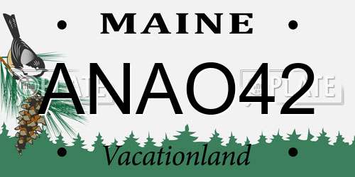ANAO42 Maine License Plate