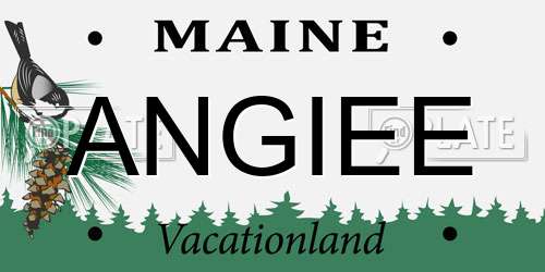 ANGIEE Maine License Plate