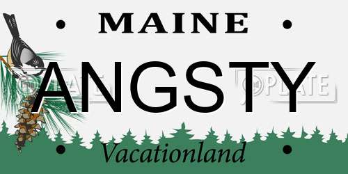 ANGSTY Maine License Plate