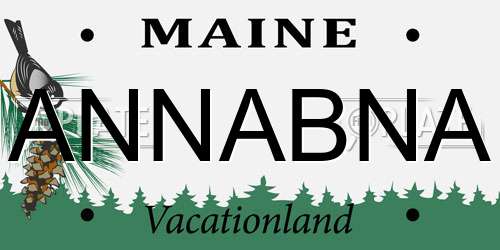 ANNABNA Maine License Plate
