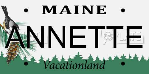 ANNETTE Maine License Plate