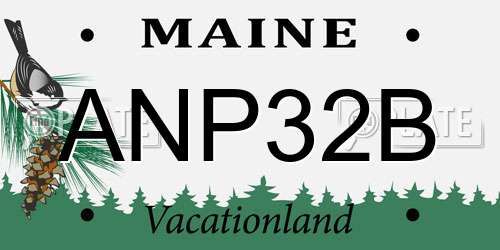 ANP32B Maine License Plate