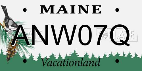 ANW07Q Maine License Plate