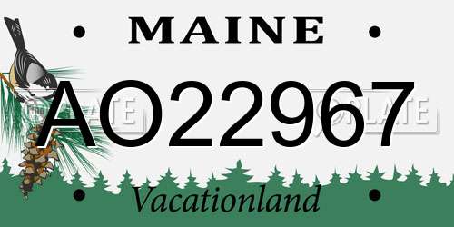 AO22967 Maine License Plate