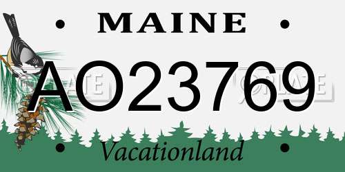 AO23769 Maine License Plate