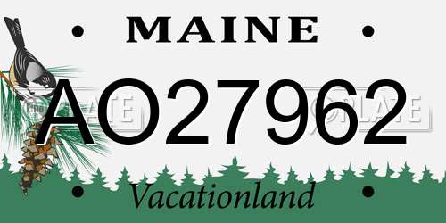 AO27962 Maine License Plate