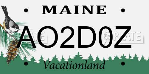 AO2D0Z Maine License Plate