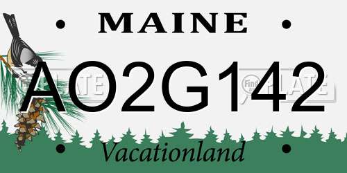 AO2G142 Maine License Plate