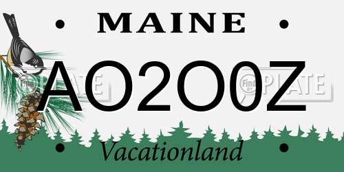 AO2O0Z Maine License Plate