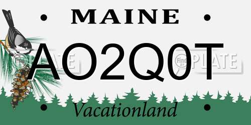 AO2Q0T Maine License Plate