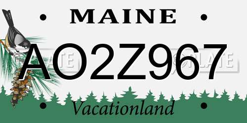 AO2Z967 Maine License Plate