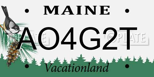 AO4G2T Maine License Plate