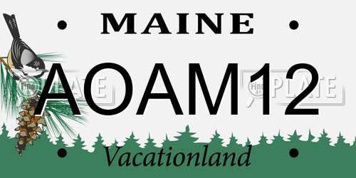 AOAM12 Maine License Plate