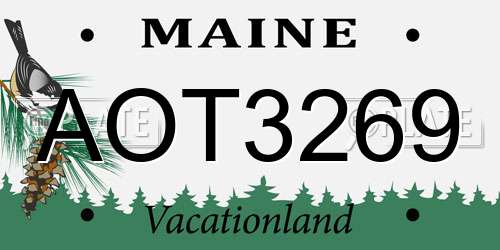 AOT3269 Maine License Plate