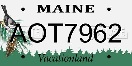 AOT7962 Maine License Plate