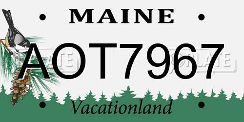 AOT7967 Maine License Plate