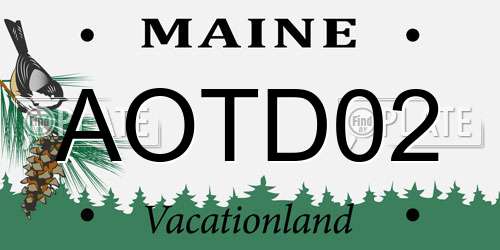 AOTD02 Maine License Plate