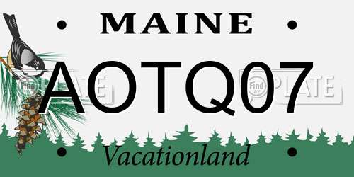 AOTQ07 Maine License Plate