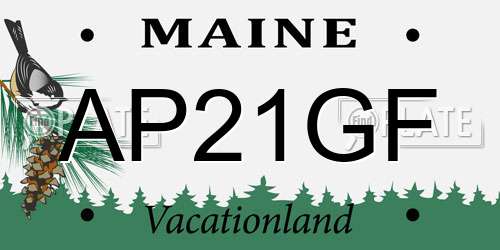 AP21GF Maine License Plate