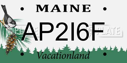 AP2I6F Maine License Plate
