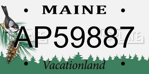 AP59887 Maine License Plate