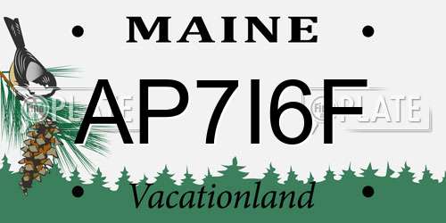 AP7I6F Maine License Plate