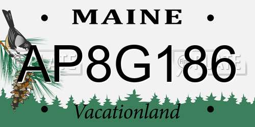 AP8G186 Maine License Plate