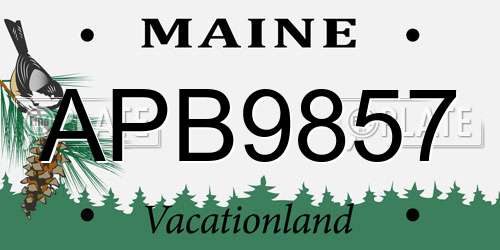 APB9857 Maine License Plate