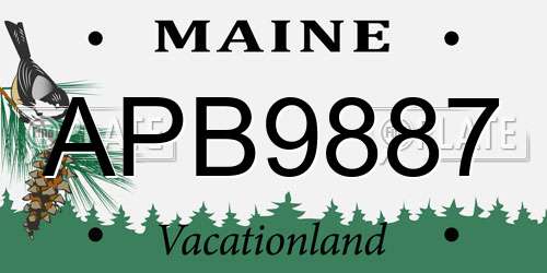 APB9887 Maine License Plate