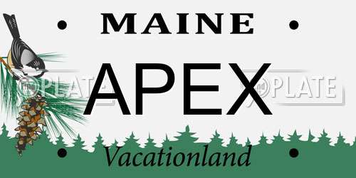 APEX Maine License Plate