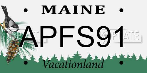 APFS91 Maine License Plate