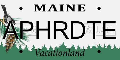 APHRDTE Maine License Plate
